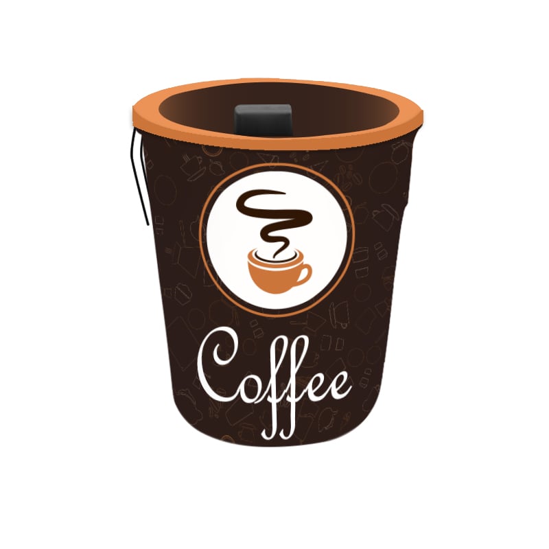Coffee Print Trash Can