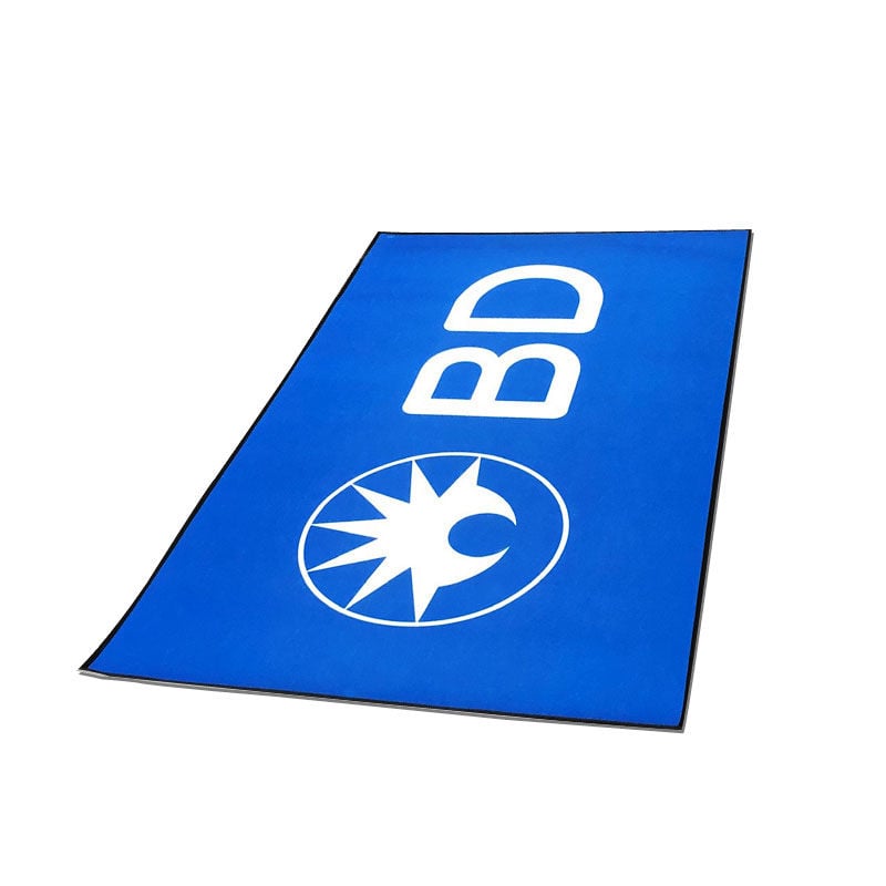 Brand Logo Mat with Sewn Fabric Edging