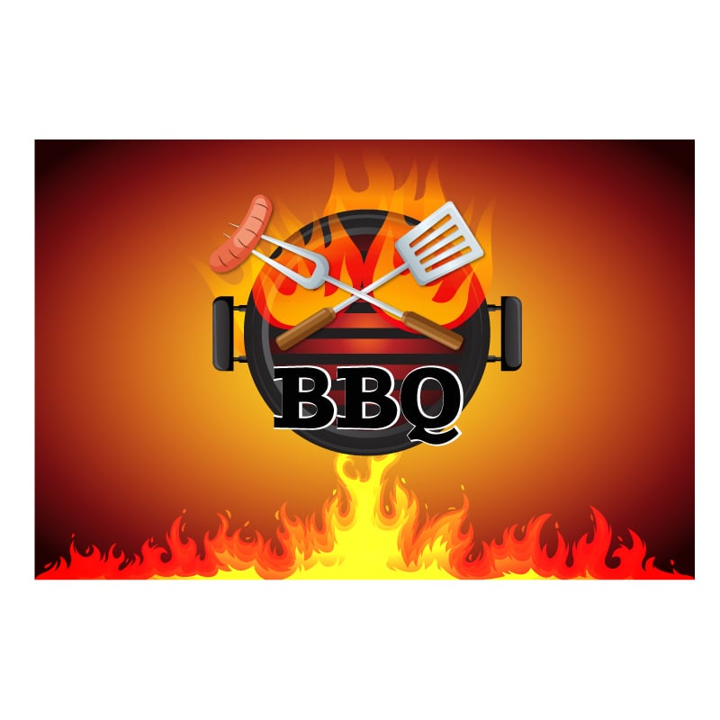 Brown BBQ Print Wall Stickers