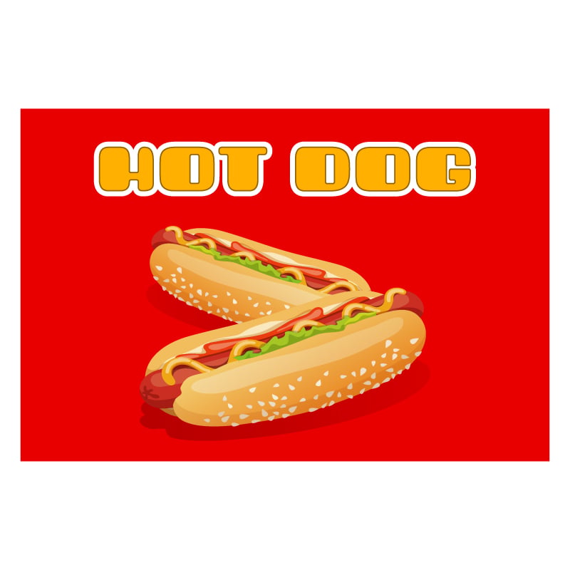 Red Hot Dog Print Wall Mural Sticker