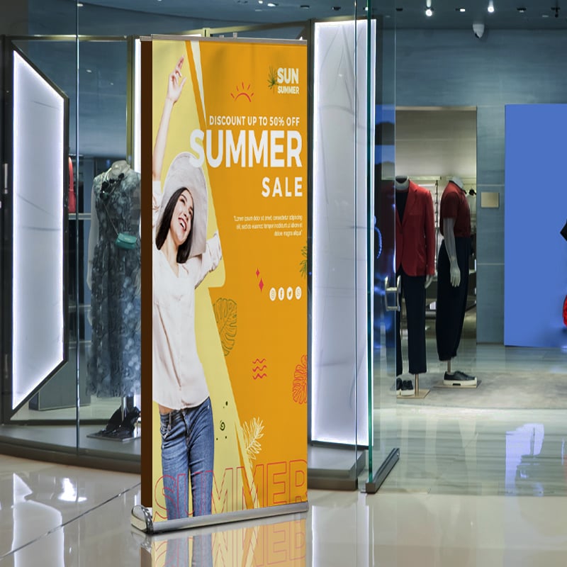 Double Side Print Premium Retractable Roll Up Banner Stand