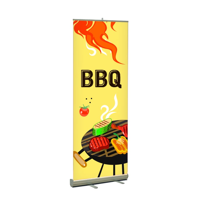 Yellow BBQ Print retractable banner