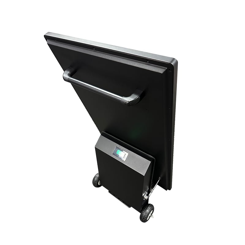 Rol-EE ™ - Digital Signage Rolling A-Frame, Indoor/Semi-Outdoor Battery-Powered