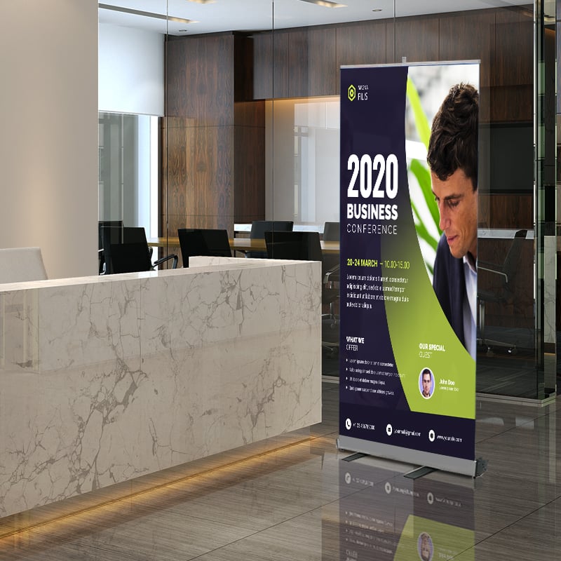 Economy Business Retractable Banner Stand (33 x 80)