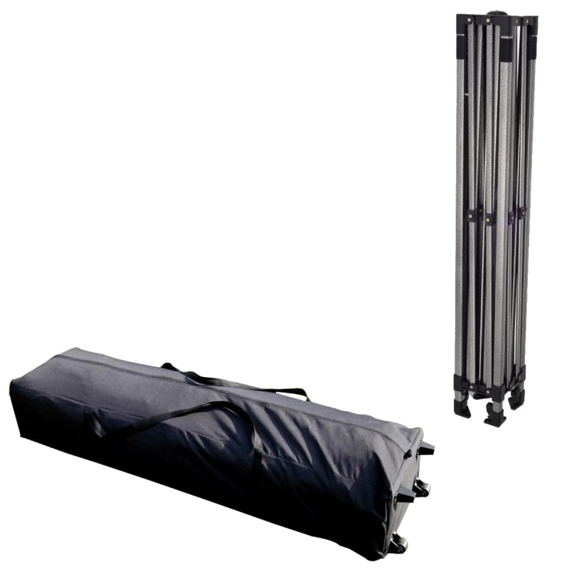 Compact 10x10 Tent Folded and Stored in Roller Bag