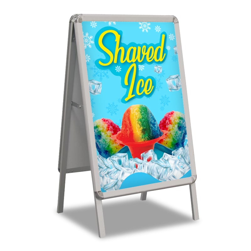 Shaved Ice A Frame Banner Sidewalk Sign