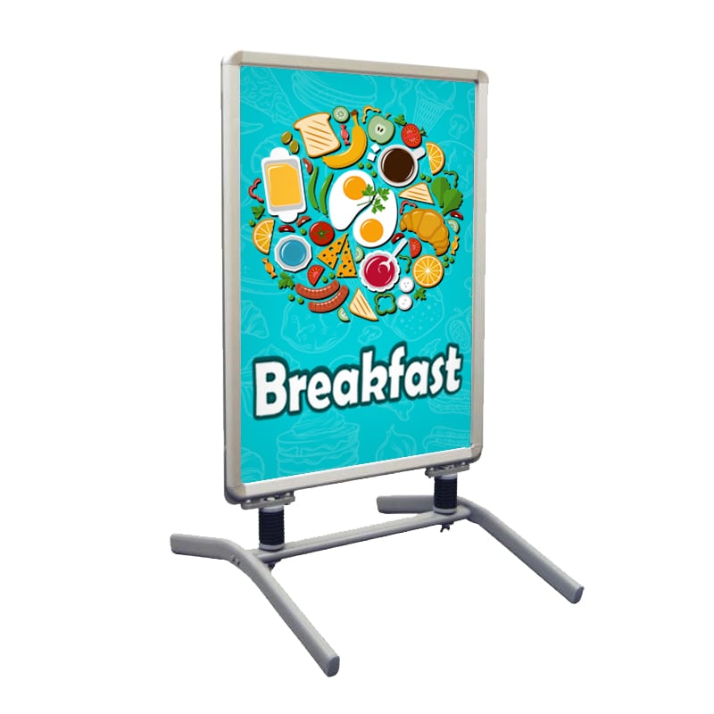 Breakfast Print Snap Open Sidewalk Sign