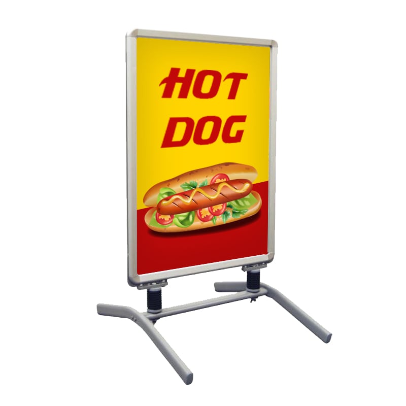 Yellow Hot Dog Print Outdoor Sign