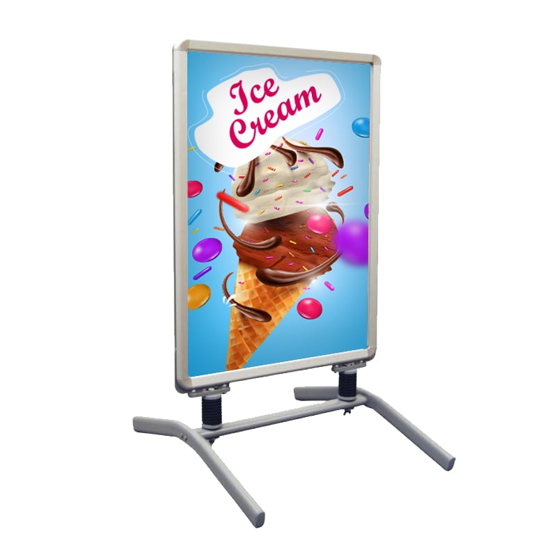 Ice Cream Print Spring based Sidewalk Sign in Blue