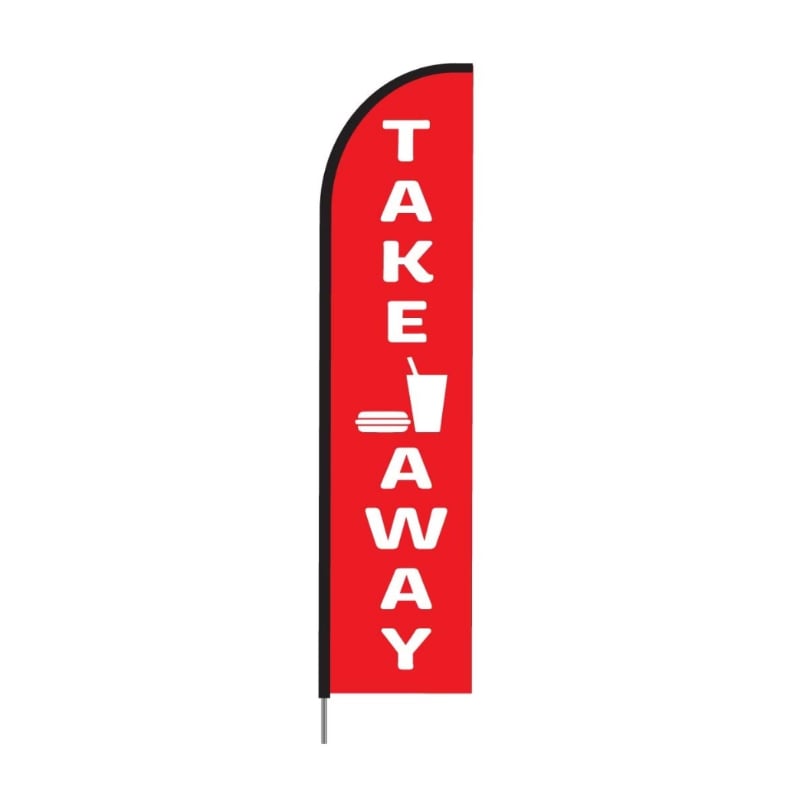  Take Away Print Feather Flag in Red Color