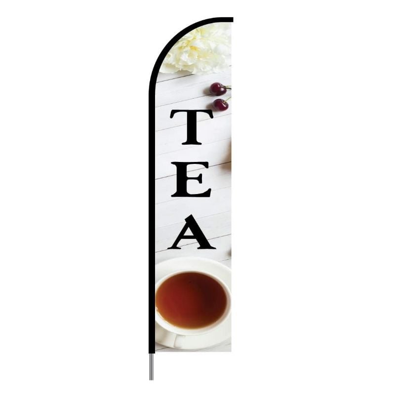 Tea Print Feather Flag