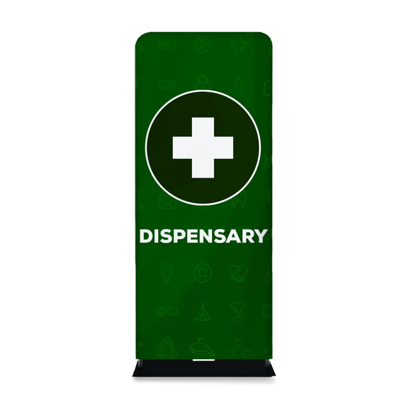 Dispensary Print Fabric Banner Stand