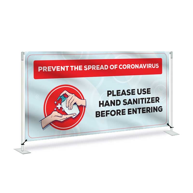 Please Use Hand Sanitizer Barrier system