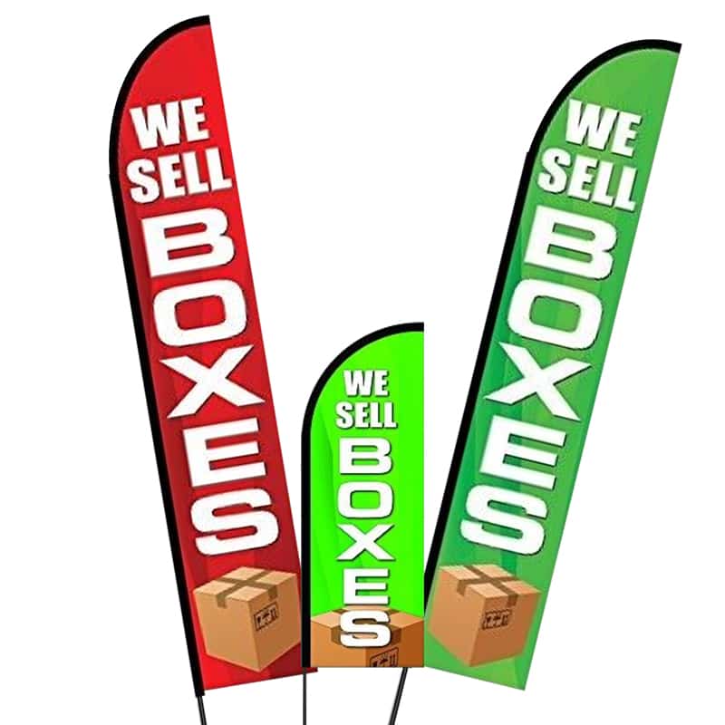 We Sell Boxes Store Feather Banner Flag