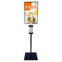 Metal Hand Sanitizer Poster Stand with 1 Liter Bottle Receptacle