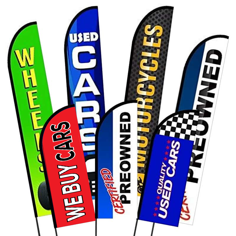 Car Dealers Flag, Outdoor Swooper Flags, Printed Feather Banner Flags