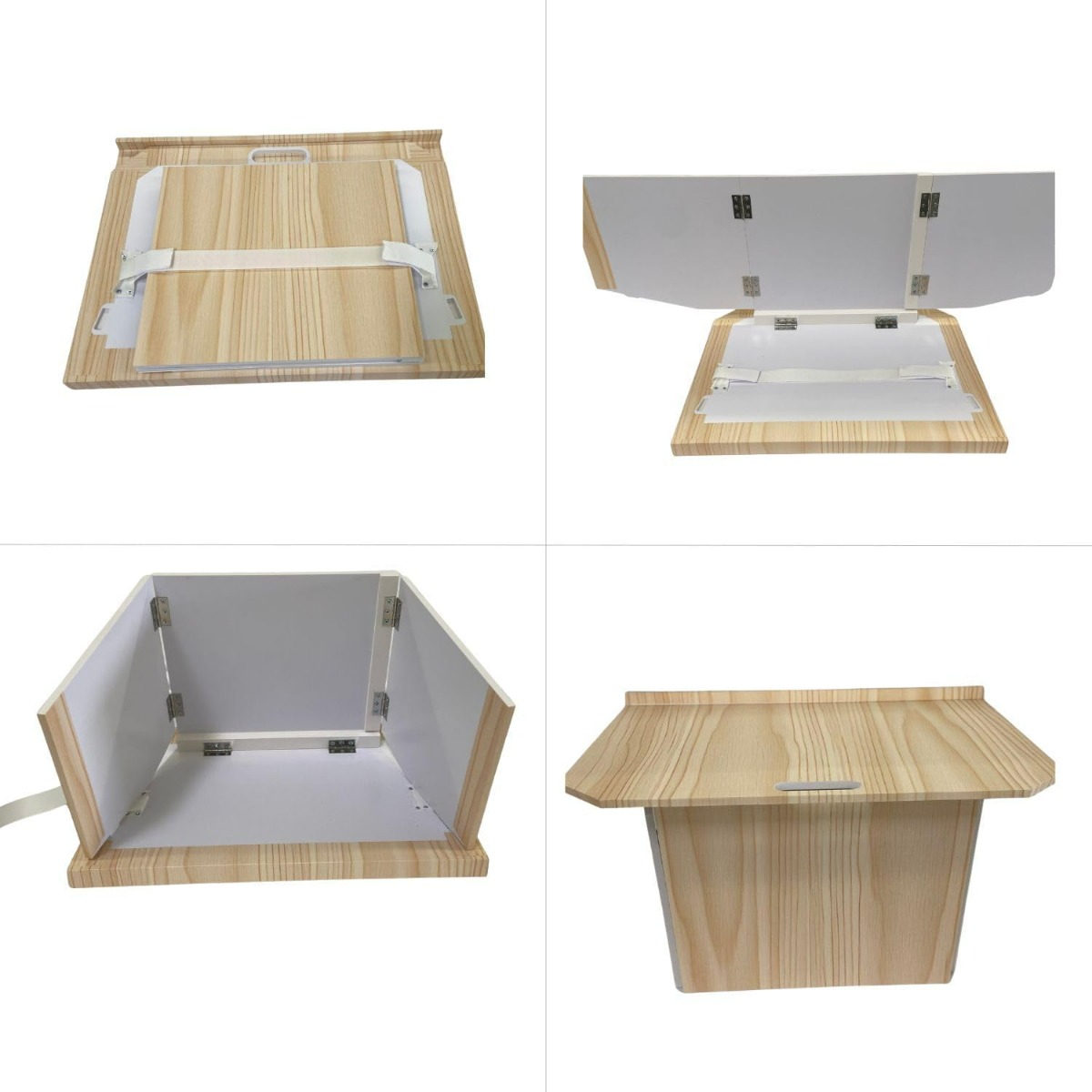 Foldable Wooden Lectern, Portable Podium Stand