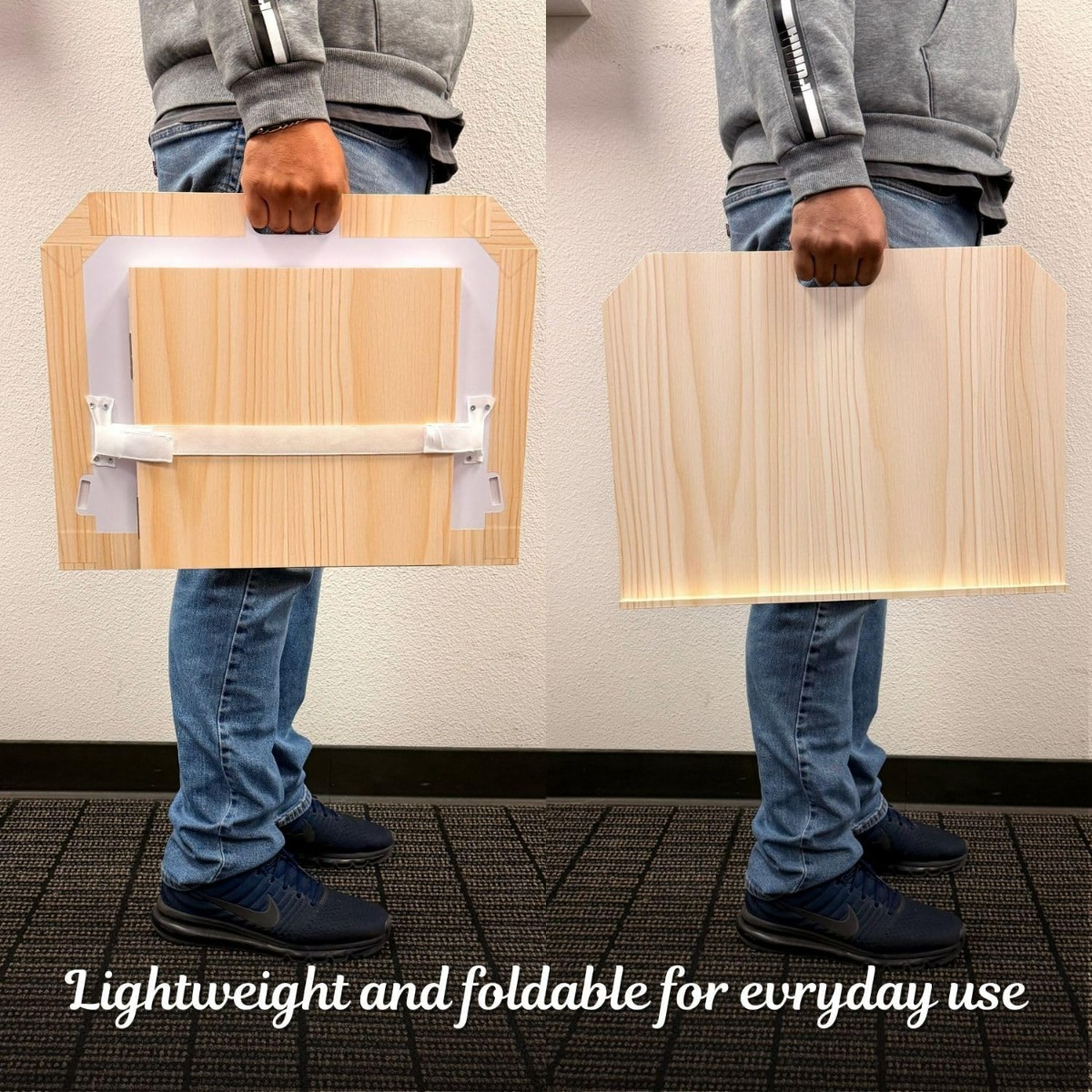 Foldable Wooden Lectern, Portable Podium Stand