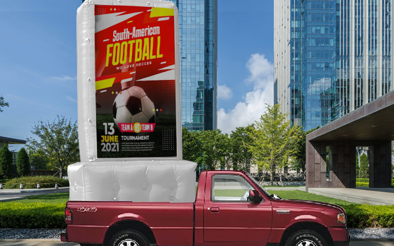 custom printed inflatable curbie - vehicle advertising