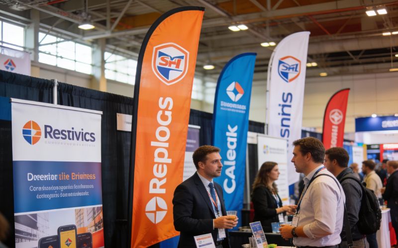 Indoor convention centers, hotel ballrooms for conferences, and corporate lobbies.