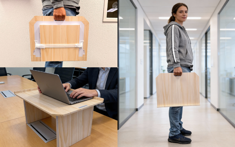 Portable folding lectern folded flat and easy to carry – lightweight Go-Anywhere Lectern by Above All Advertising